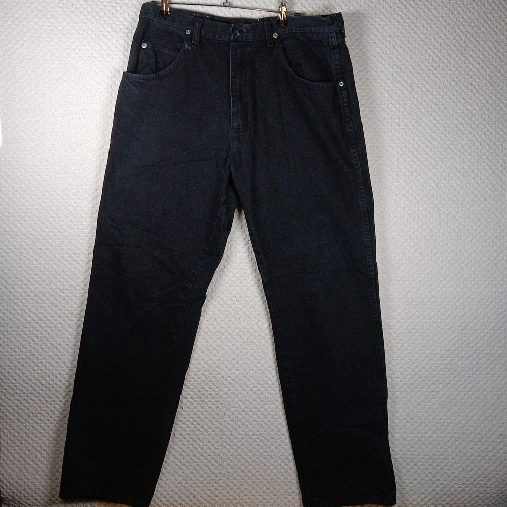 Wrangler Rugged Wear Men's Jeans 36x32 Black Denim Classic Fit Straight Leg READ - Picture 2 of 7